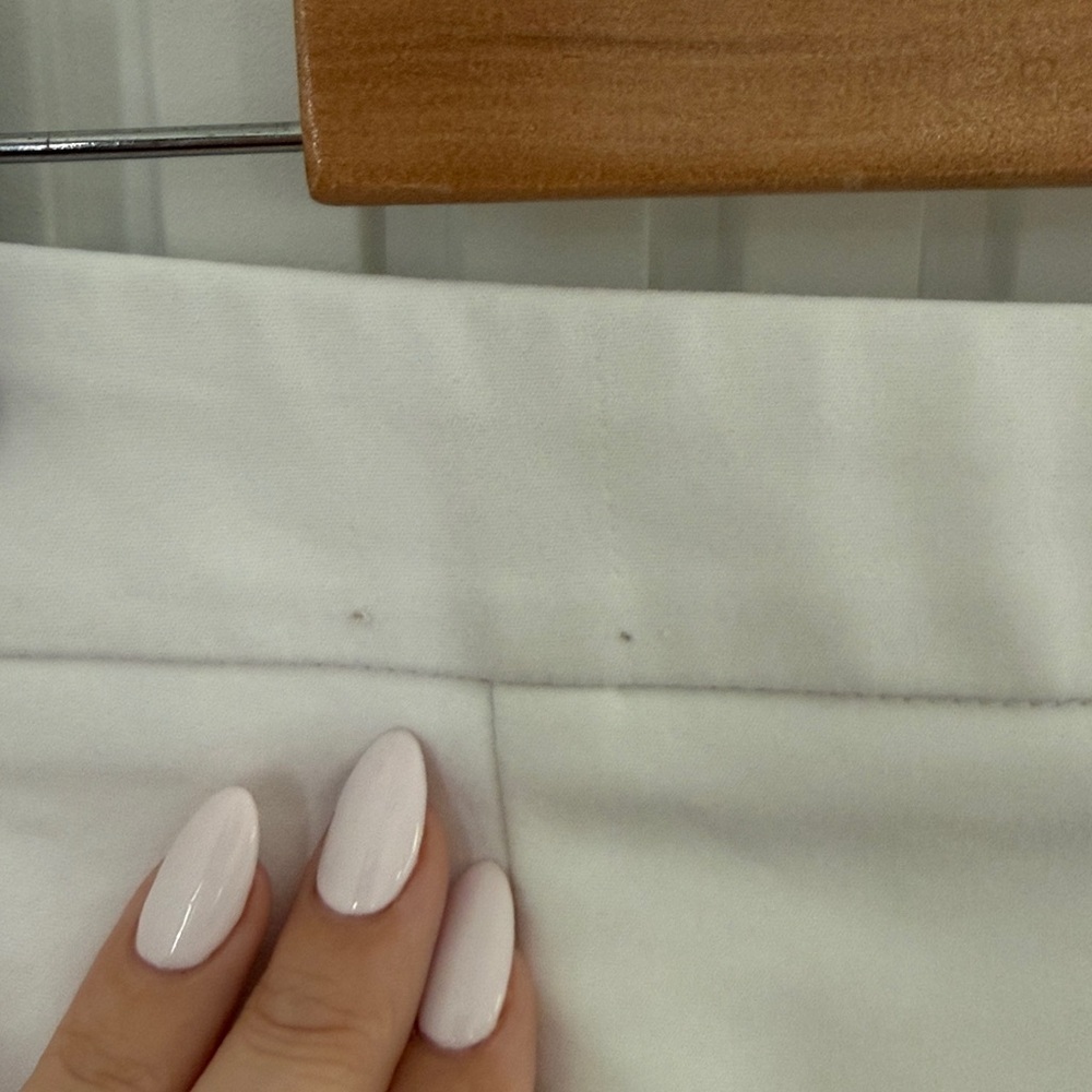Women's White Cropped Ponte Pants - Picture 4 of 6